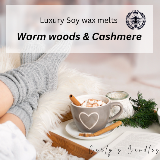 Warm woods & Cashmere soy wax melts - Carly's candles & wax melts