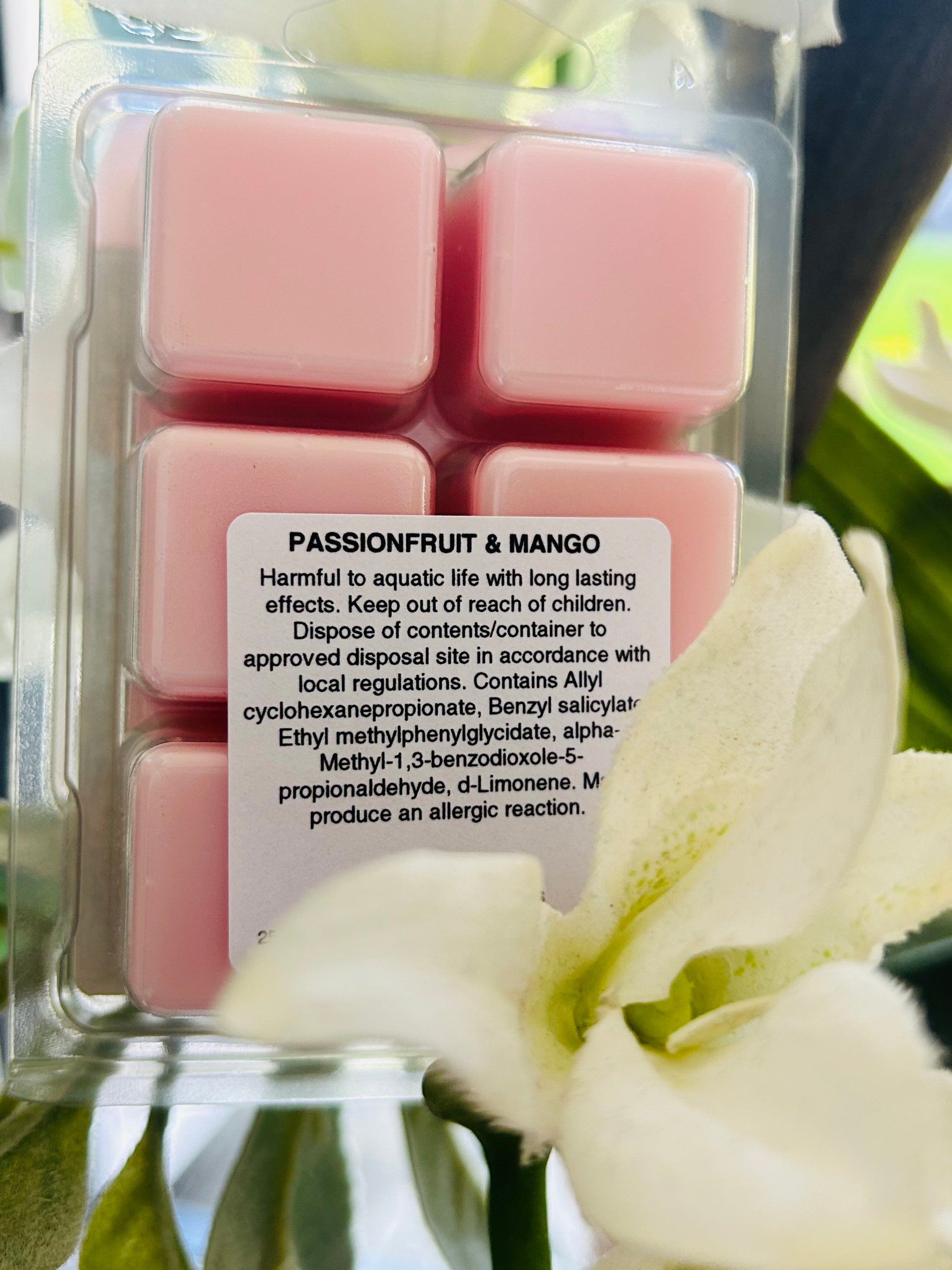 Wax melts- Passion fruit & Mango - six cubed clamshell wax melt - Carly's candles & wax melts