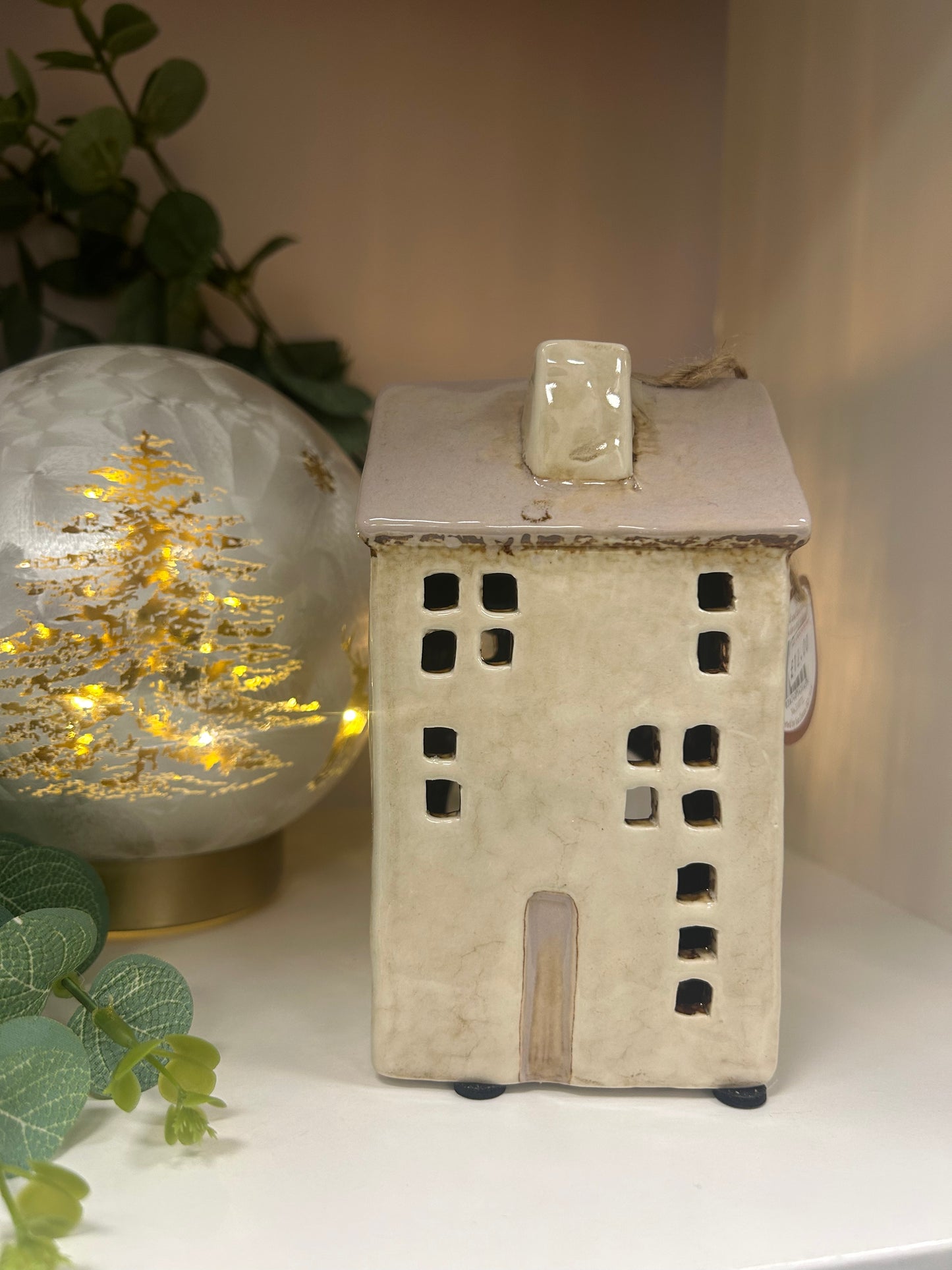 Village Pottery Town House Cream Tealight - Carly's candles & wax melts