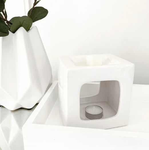 Talin Ceramic Wax Burner- white