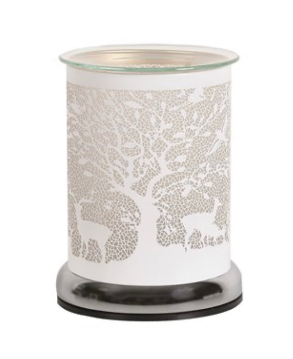 Electric Wax Melter Touch - White Silhouette Woodland Deer 17cm