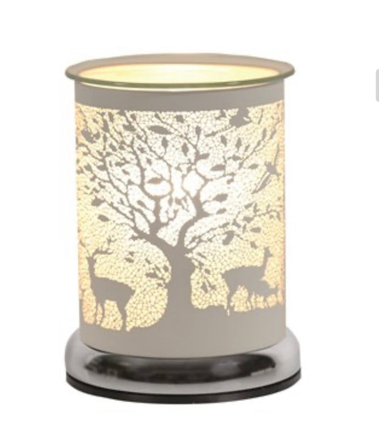 Electric Wax Melter Touch - White Silhouette Woodland Deer 17cm