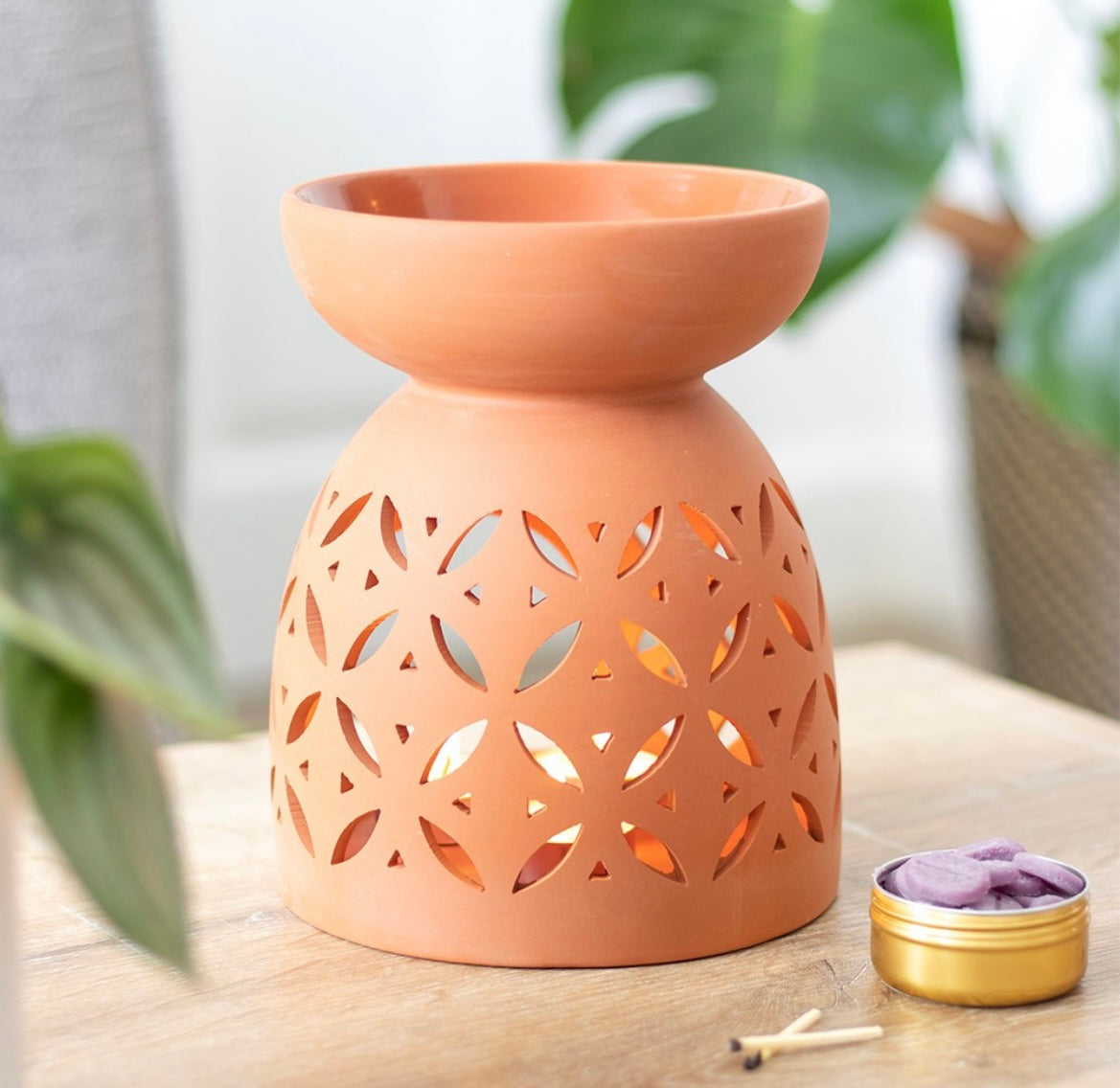 20CM LARGE TERRACOTTA OIL BURNER - Carly's candles & wax melts