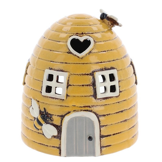 Village Pottery Beehive Dome Yellow House Tealight - Carly's candles & wax melts