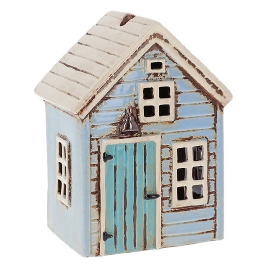 Village Pottery Holiday House Blue Tealight - Carly's candles & wax melts