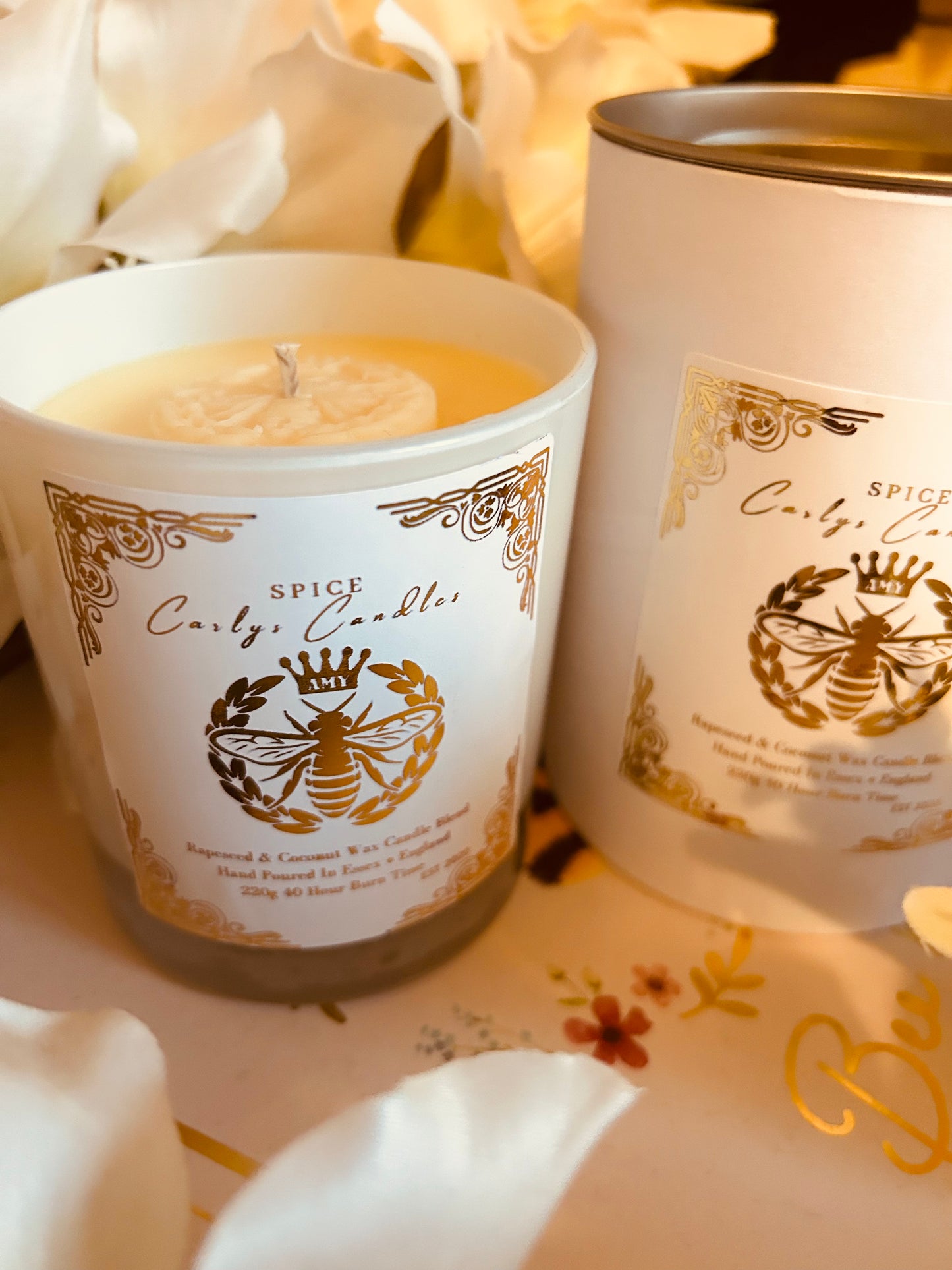 Spice… luxury rapeseed & coconut blend candle (without lid) - Carly's candles & wax melts